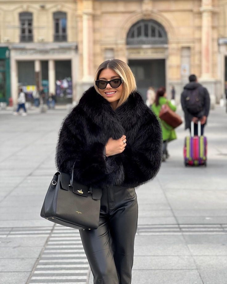 מעיל פרווה שחור